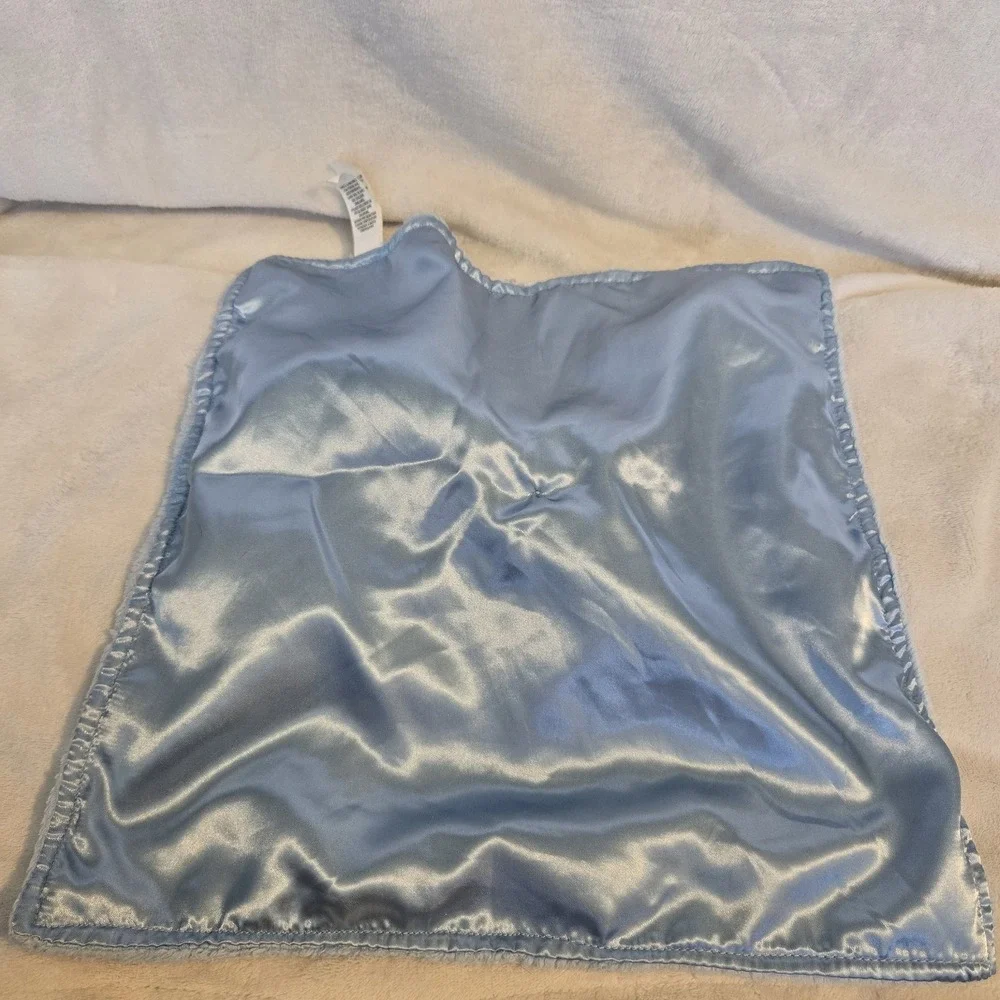 The Children's Place Blue Bunny Rabbit Lovey Security Blanket Satin Plush Baby